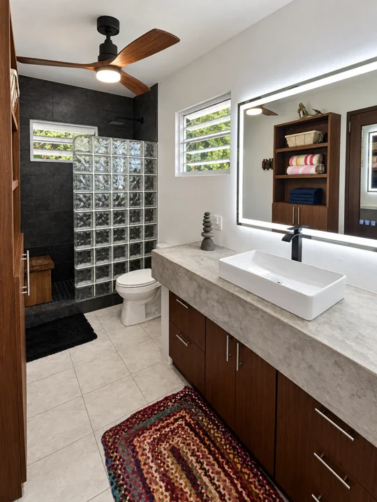 Bathroom — illuminated mirror