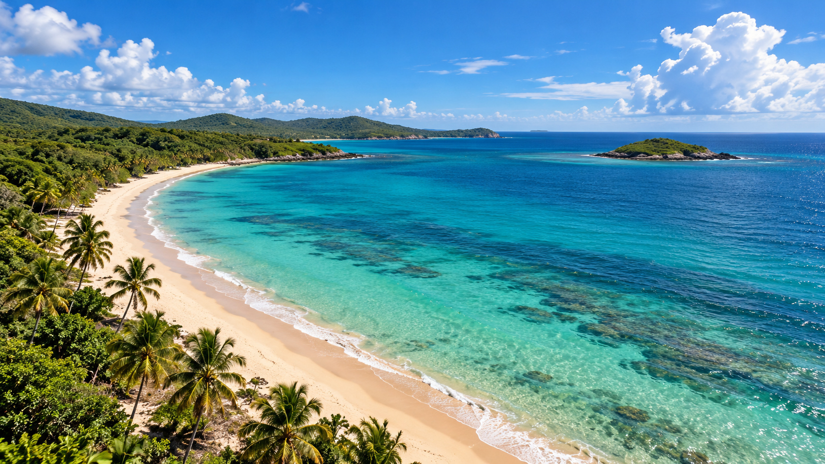 Beach and coastal scenery in Vieques