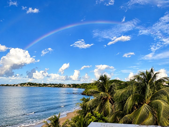 Rainbow over the ocean