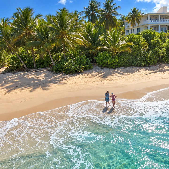 Beach and ocean from above